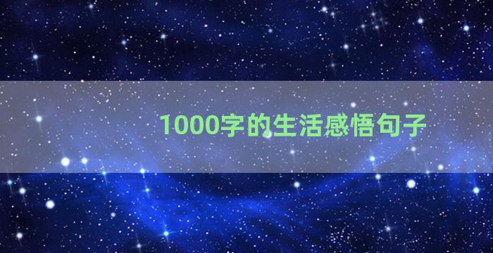 1000字的生活感悟句子