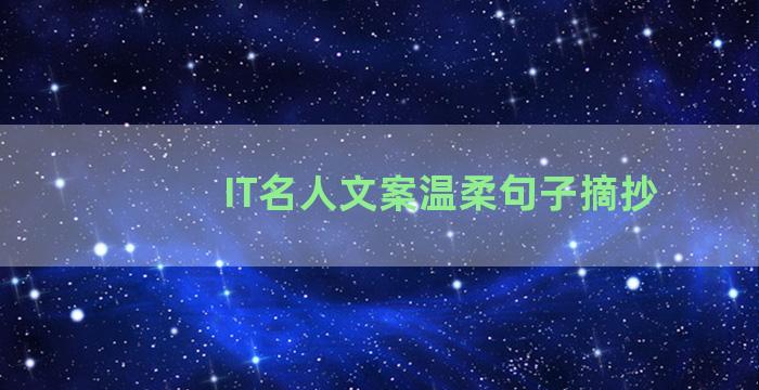 IT名人文案温柔句子摘抄