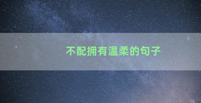 不配拥有温柔的句子