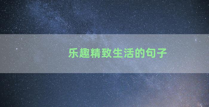 乐趣精致生活的句子