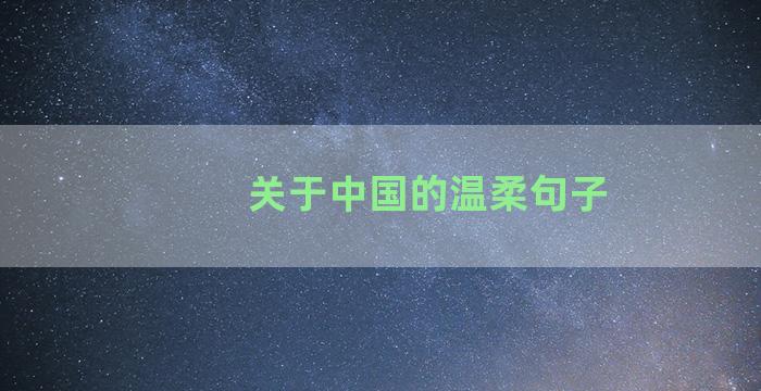 关于中国的温柔句子