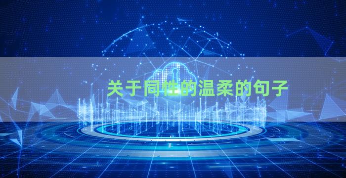 关于同性的温柔的句子