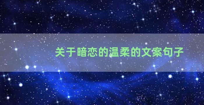 关于暗恋的温柔的文案句子