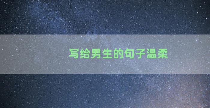 写给男生的句子温柔