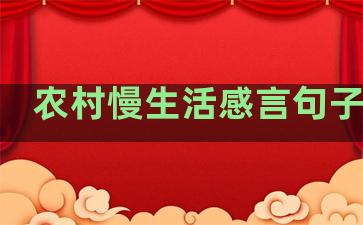 农村慢生活感言句子简短