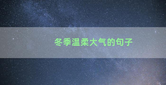 冬季温柔大气的句子