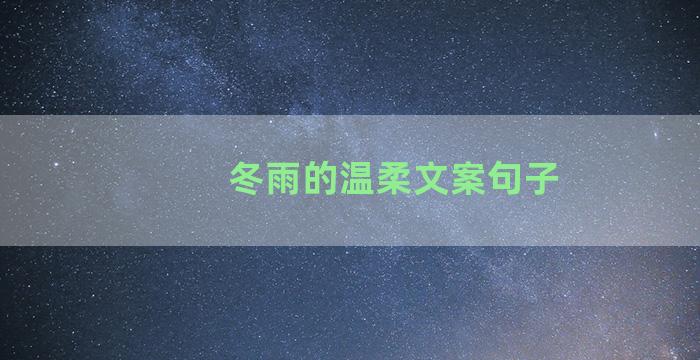 冬雨的温柔文案句子