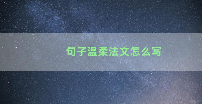 句子温柔法文怎么写