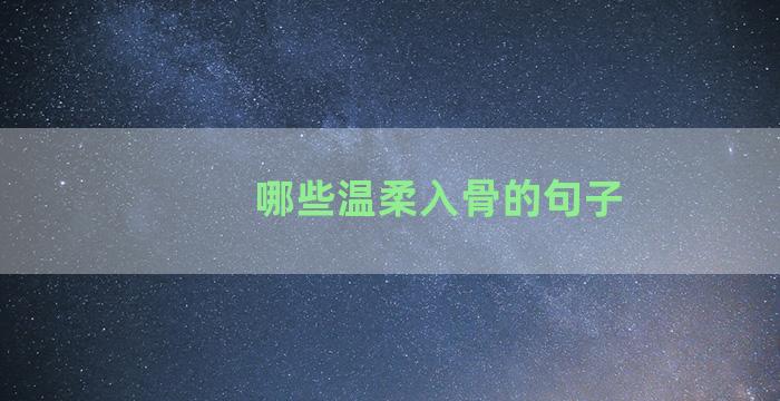 哪些温柔入骨的句子