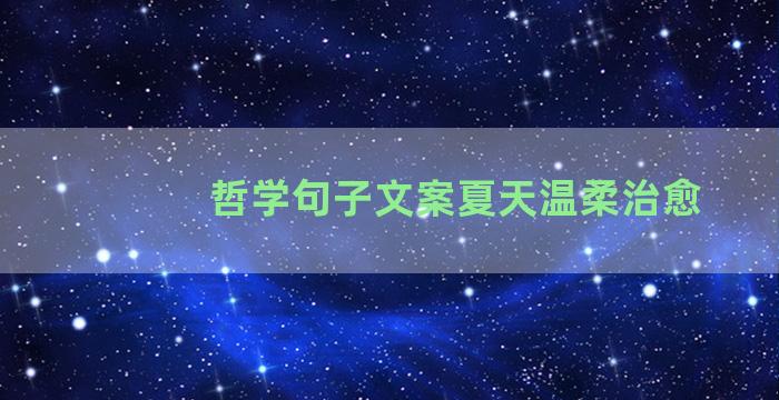 哲学句子文案夏天温柔治愈