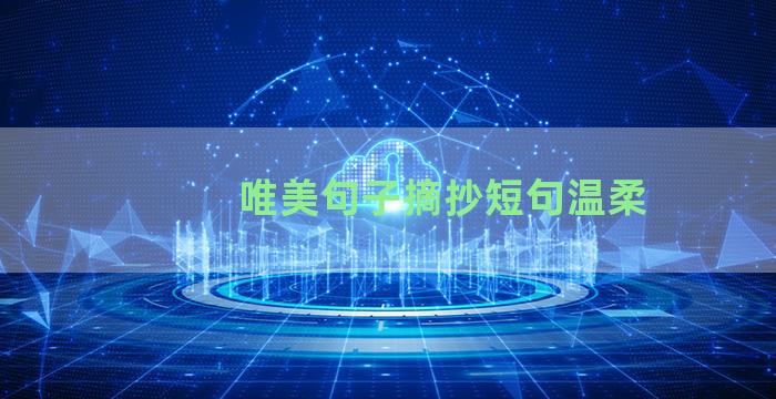 唯美句子摘抄短句温柔