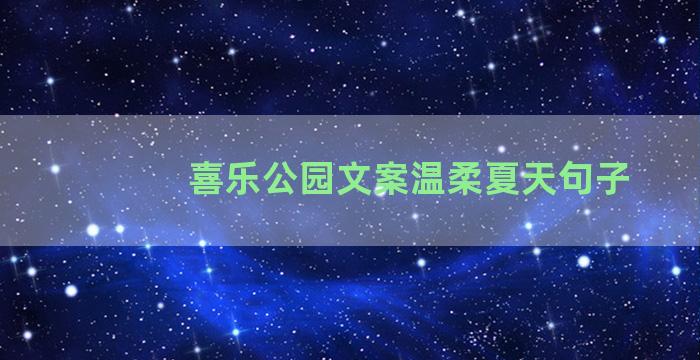 喜乐公园文案温柔夏天句子