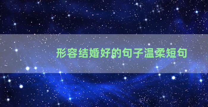 形容结婚好的句子温柔短句