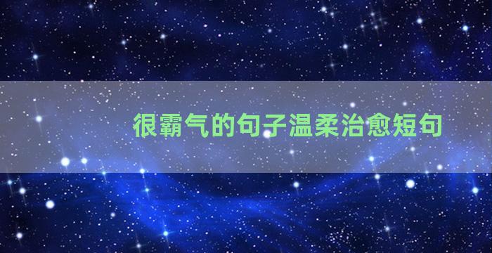 很霸气的句子温柔治愈短句