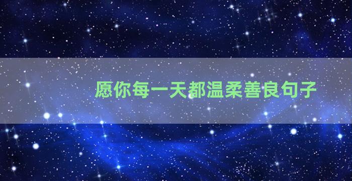 愿你每一天都温柔善良句子