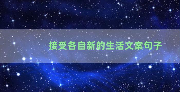 接受各自新的生活文案句子