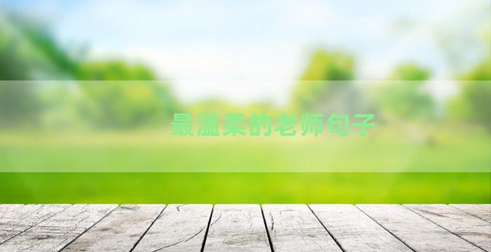 最温柔的老师句子