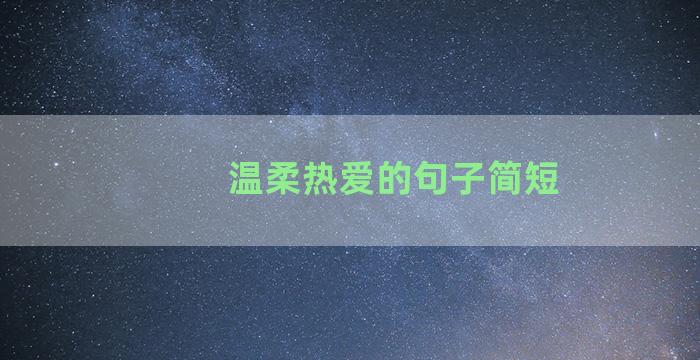 温柔热爱的句子简短